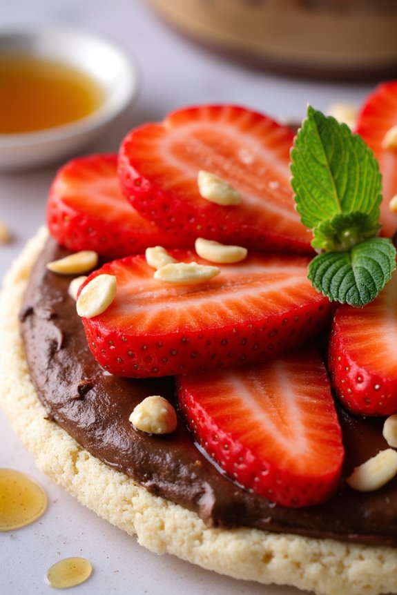 nutella strawberry rice cakes