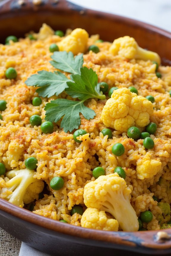 nutritious cauliflower pea casserole