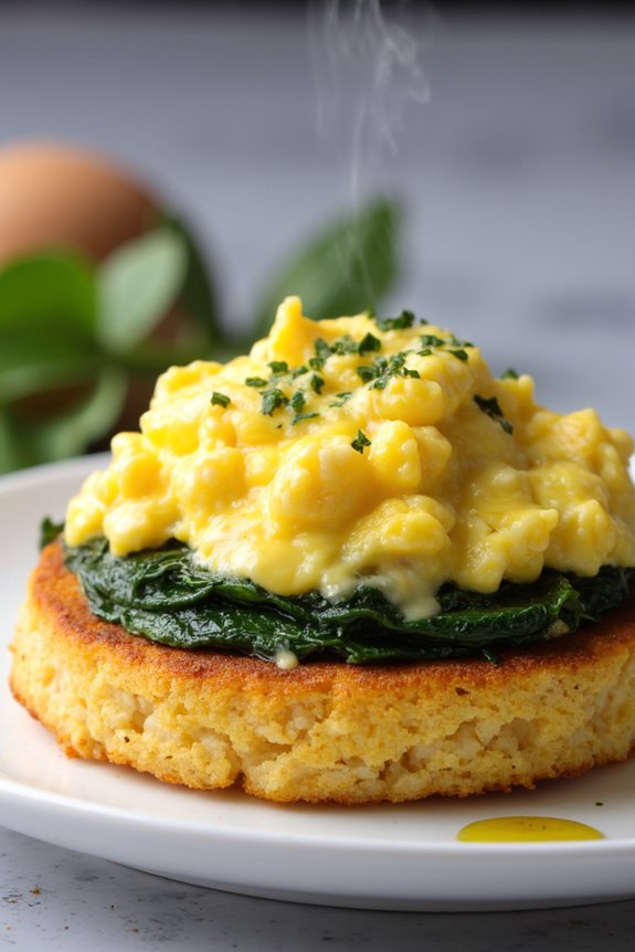 nutritious egg spinach breakfast