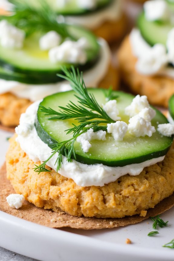 nutritious hummus cucumber rice cakes