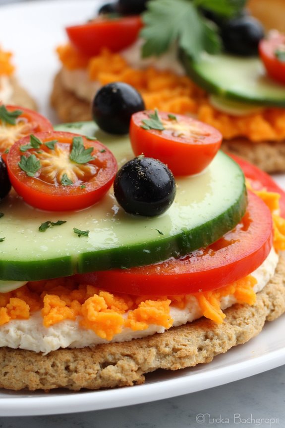 nutritious hummus veggie breakfast