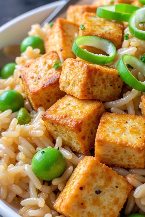 nutritious tofu edamame fried rice