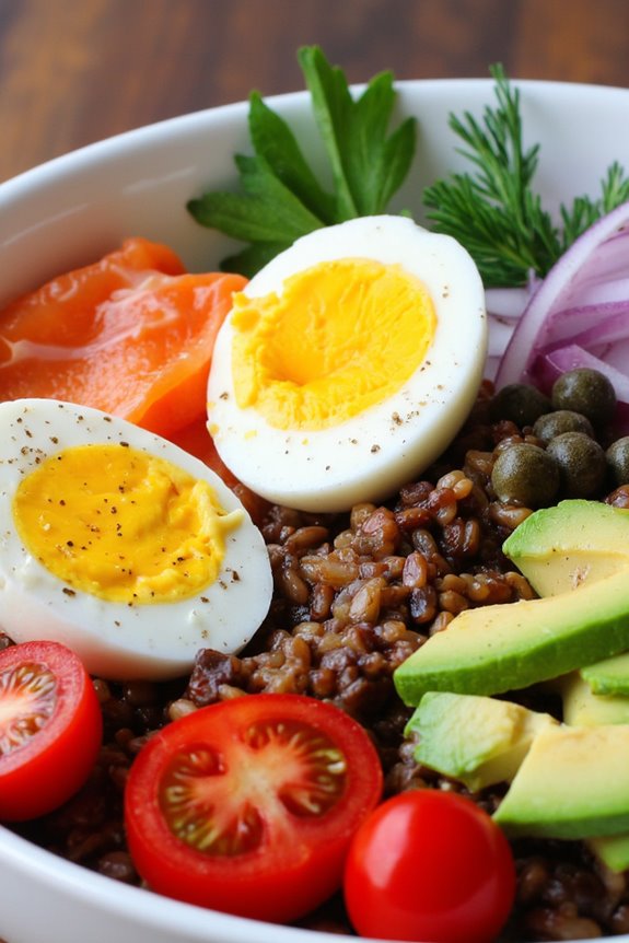 nutritious wild rice breakfast bowl