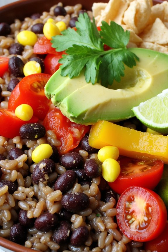 nutritious wild rice burrito bowls