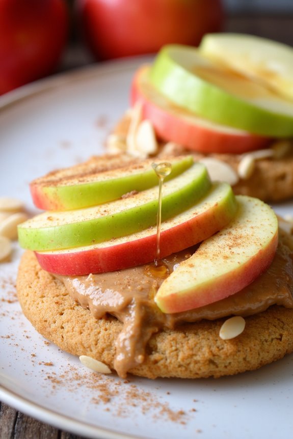 nutty apple rice cakes