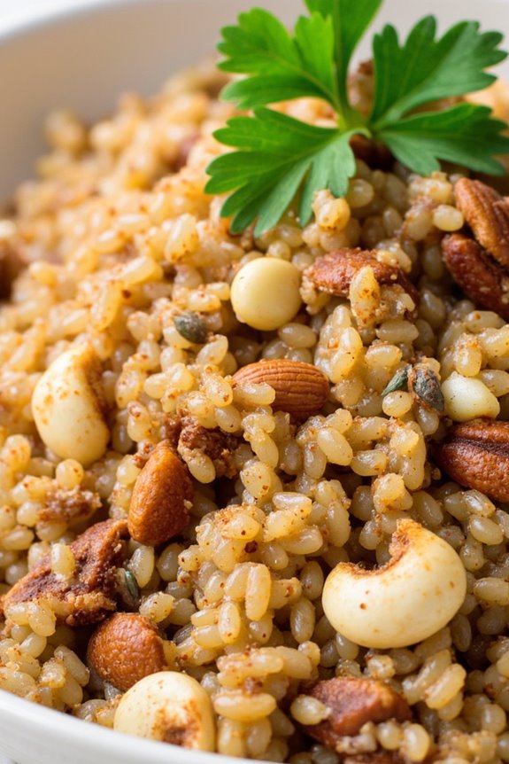 nutty brown rice pilaf