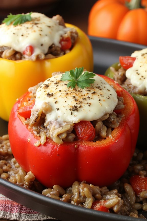 nutty savory stuffed peppers