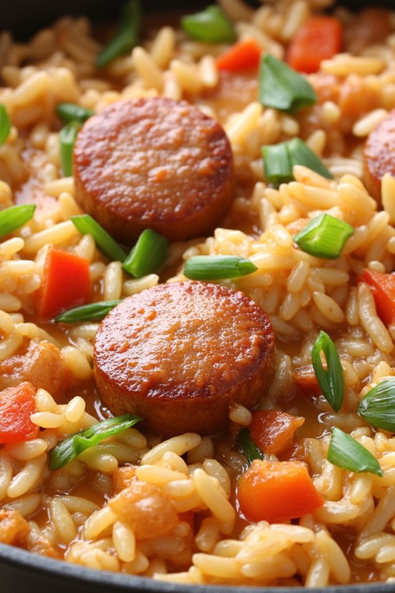 one pan flavorful sausage jambalaya