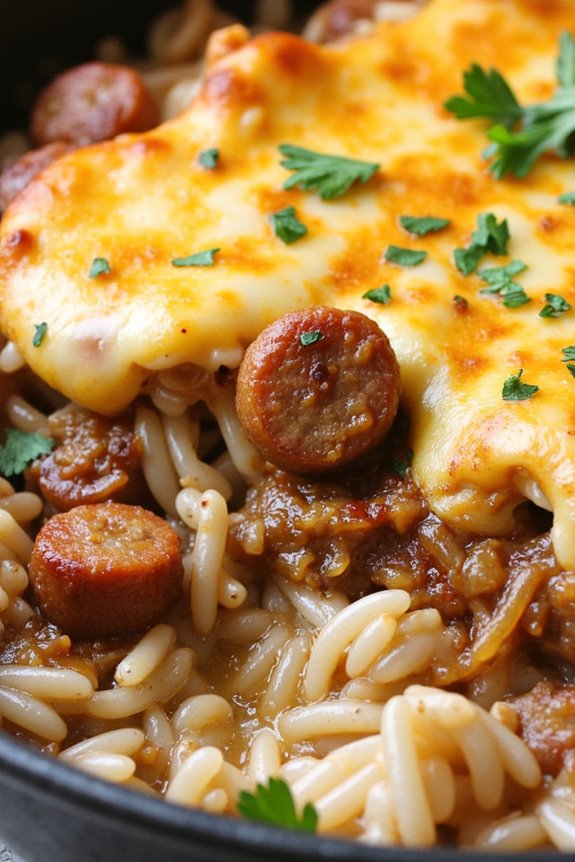 one pot sausage rice casserole