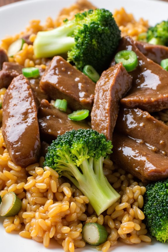 oven baked beef broccoli fried rice