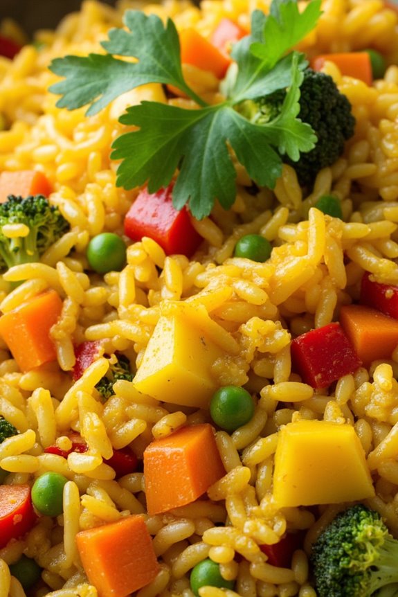 oven baked curry vegetable rice