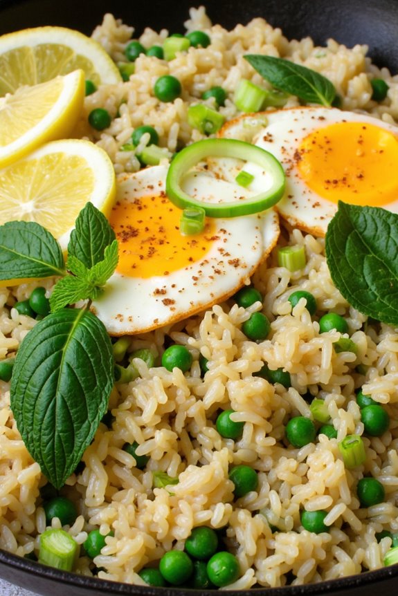 pea and mint fried rice