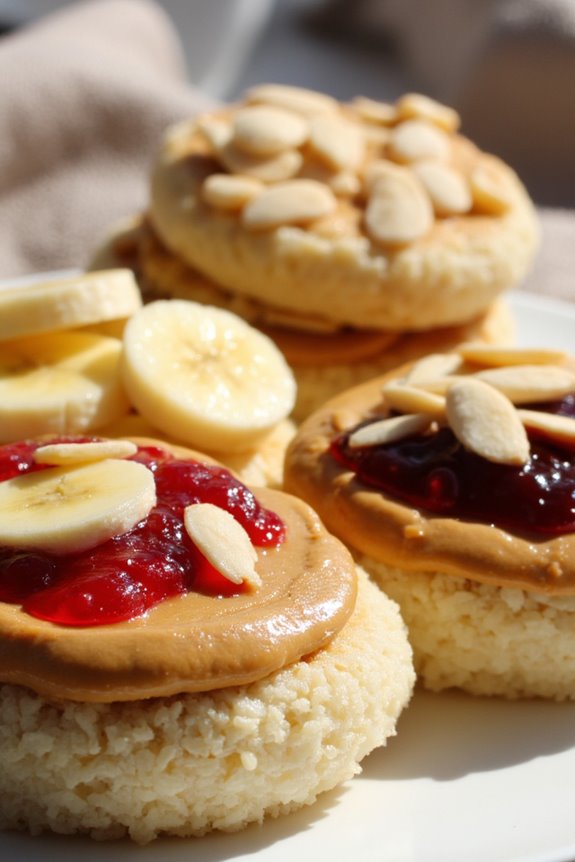 peanut butter jelly rice cakes