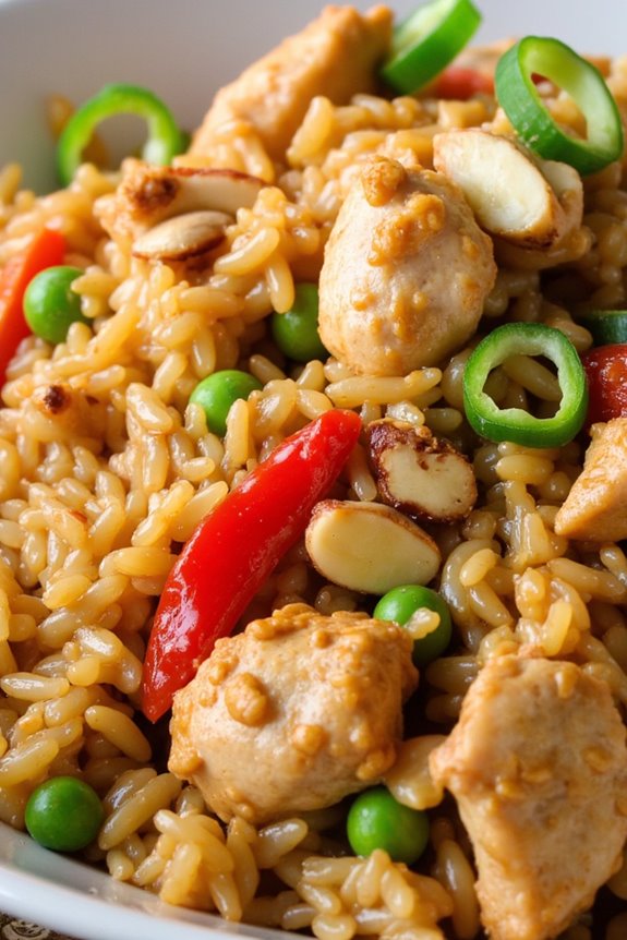 peanut sauce chicken fried rice