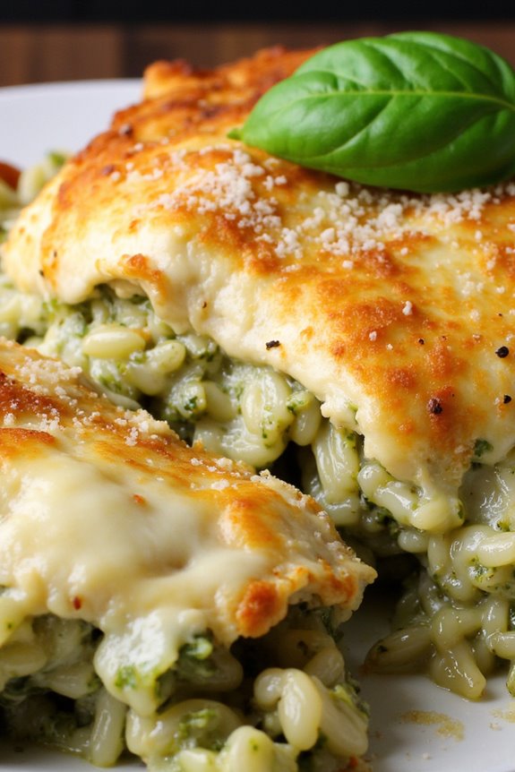 pesto chicken rice casserole