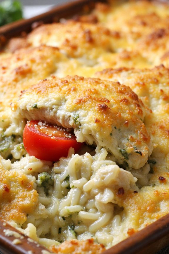 pesto chicken rice casserole