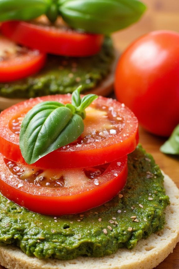pesto tomato rice cake delight