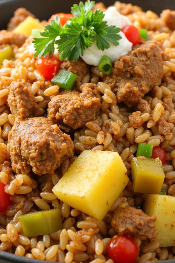pork and pineapple rice dish
