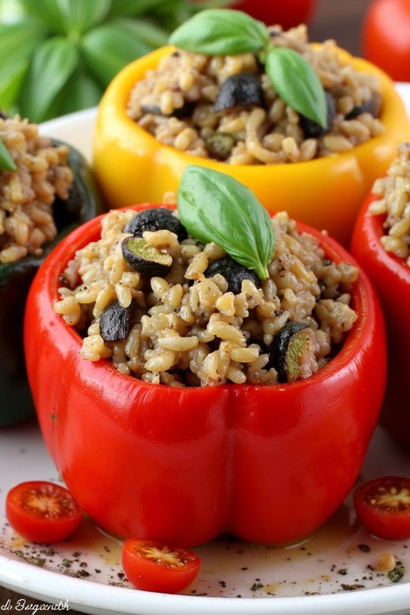 roasted vegetable stuffed peppers
