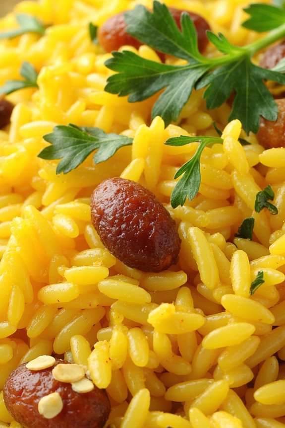 saffron infused aromatic rice pilaf