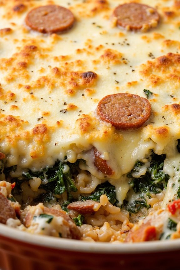sausage kale rice casserole
