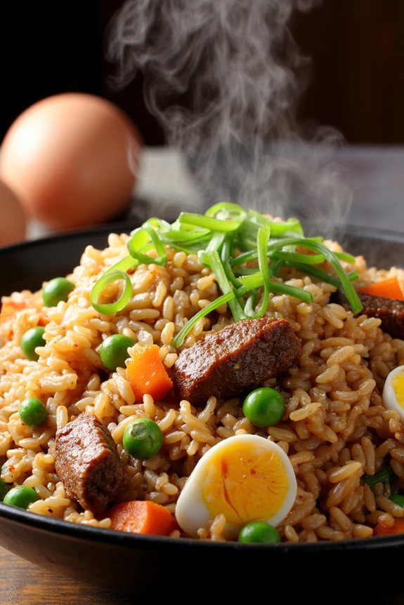 savory beef ginger fried rice