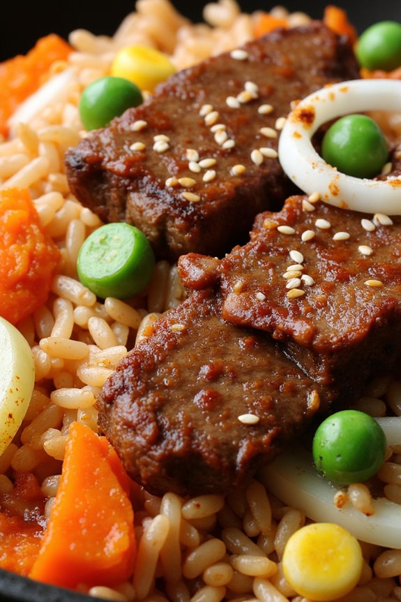 savory beef kimchi fried rice