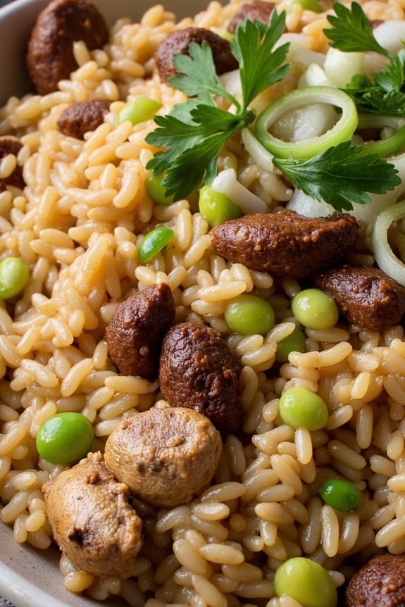 savory creole mushroom rice