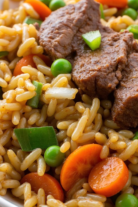 savory garlic butter beef rice