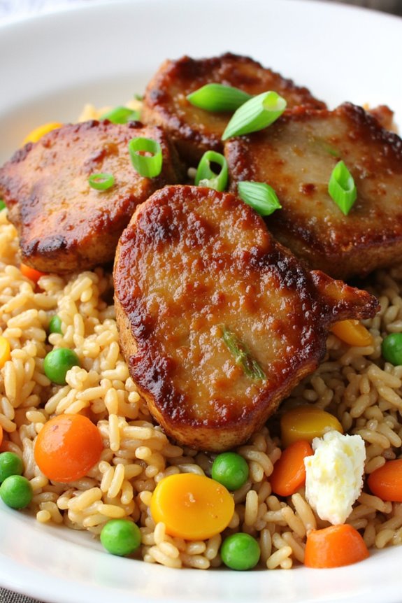 savory hoisin glazed pork chops