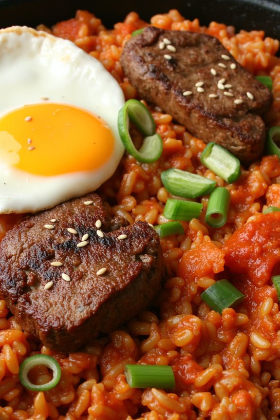 savory kimchi steak fried rice