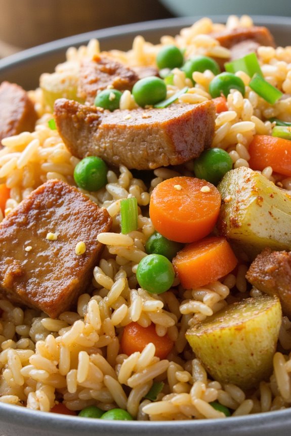 savory pork vegetable fried rice