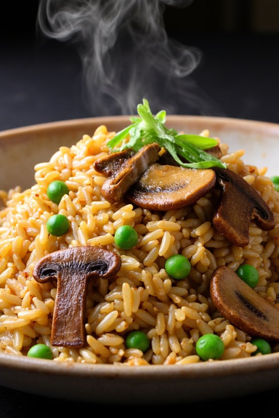 savory shiitake garlic fried rice