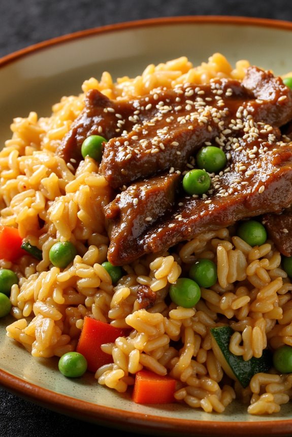 savory teriyaki beef fried rice