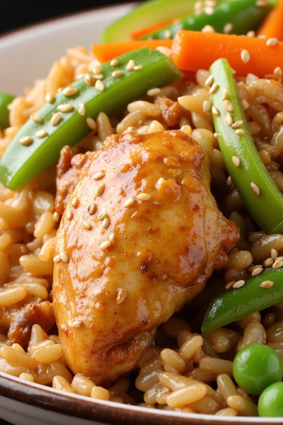 sesame ginger chicken fried rice