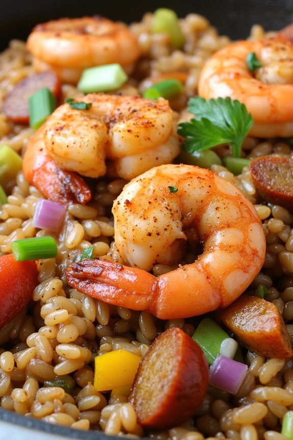 shrimp and sausage rice dish