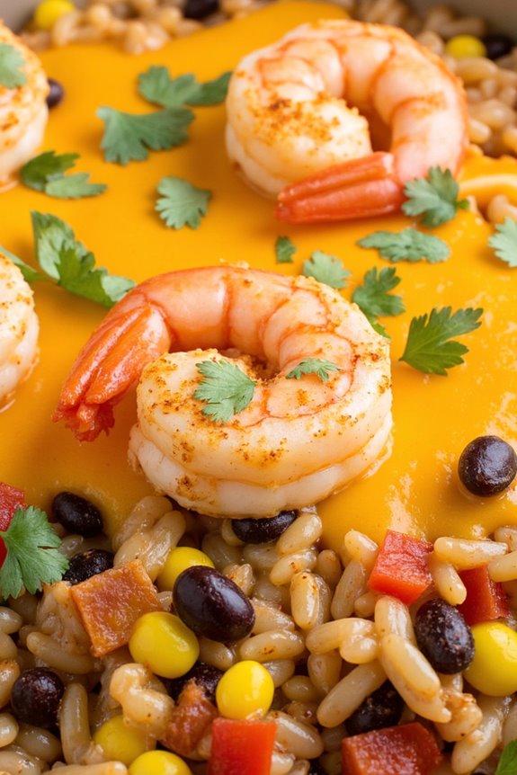 shrimp taco rice casserole