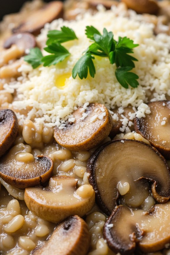 slow cooker mushroom risotto