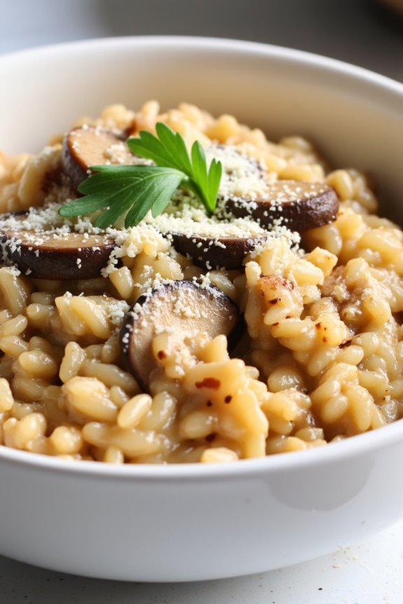 slow cooker mushroom risotto