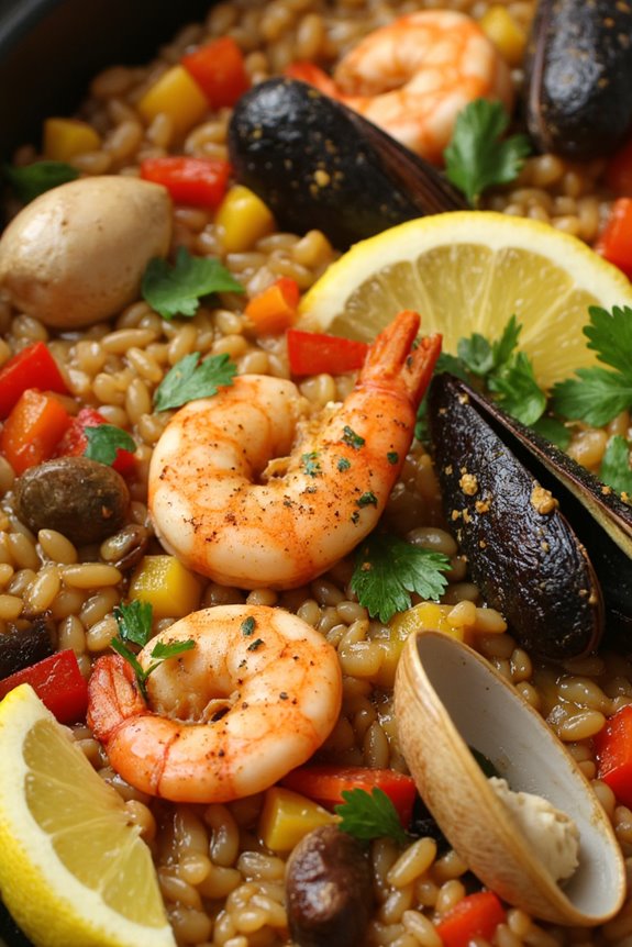 slow cooker seafood paella