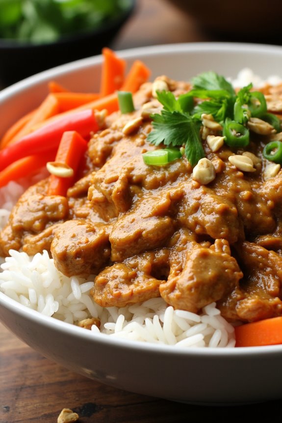 slow cooker thai chicken bowl