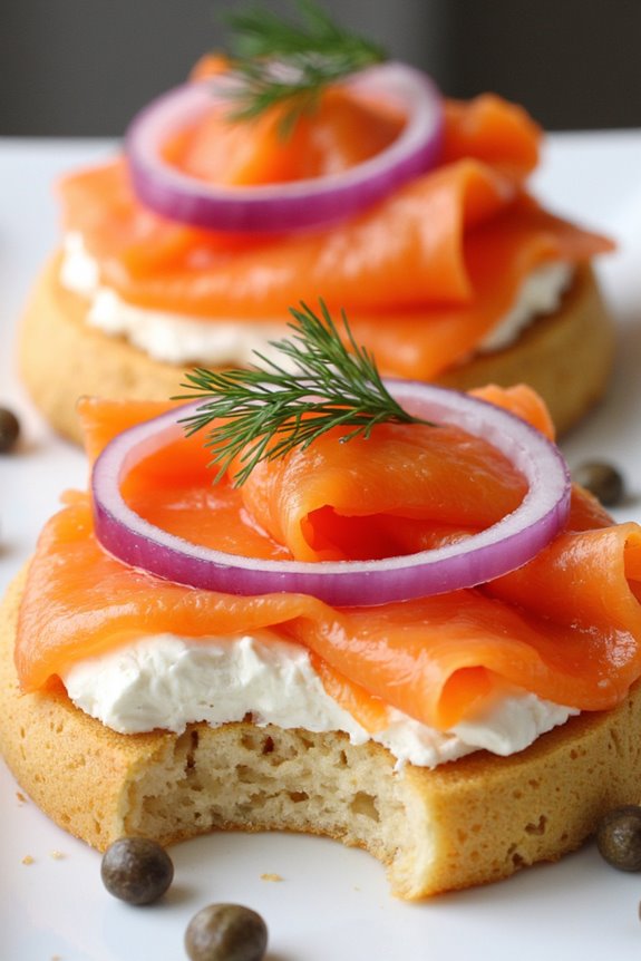 smoked salmon rice cake delight