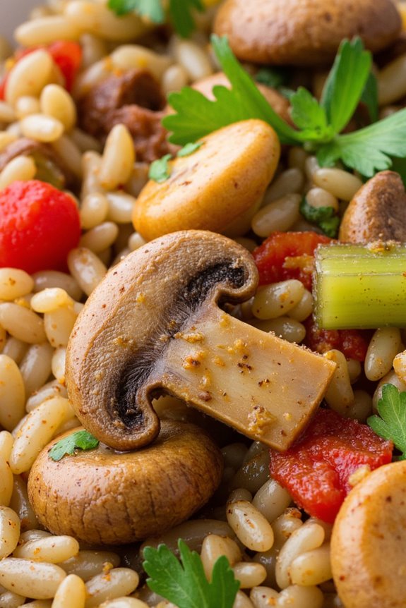 smoky mushroom rice dish