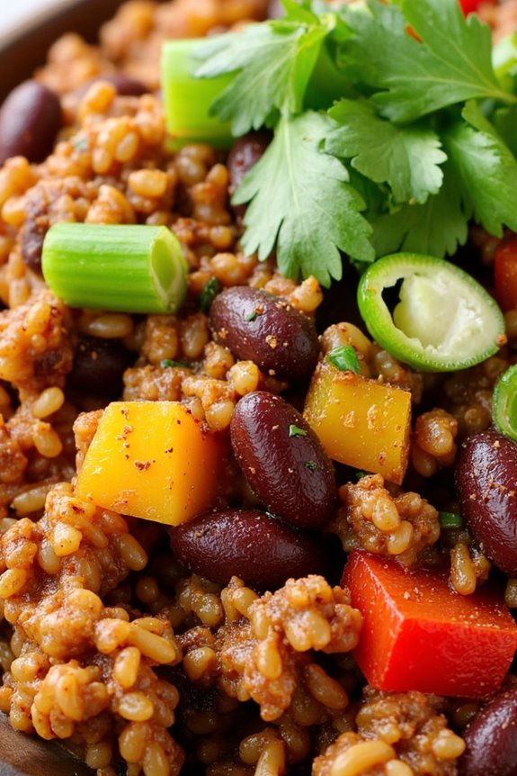 spicy beef and black beans