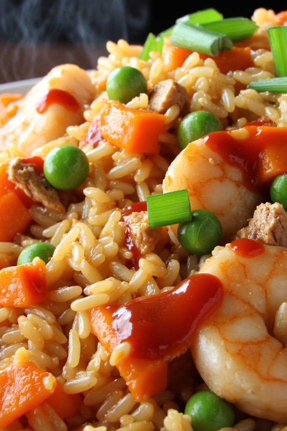 spicy chicken shrimp fried rice
