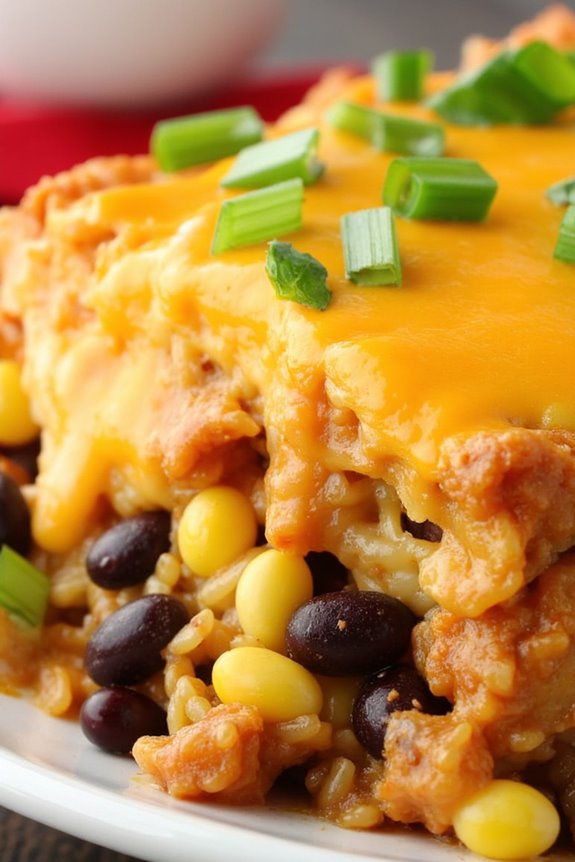 spicy chicken taco casserole