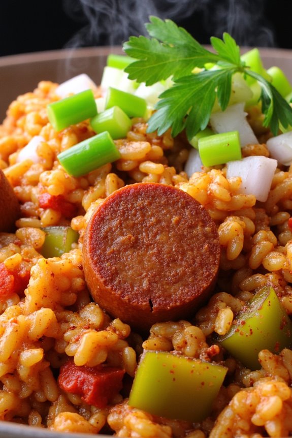 spicy chorizo rice dish