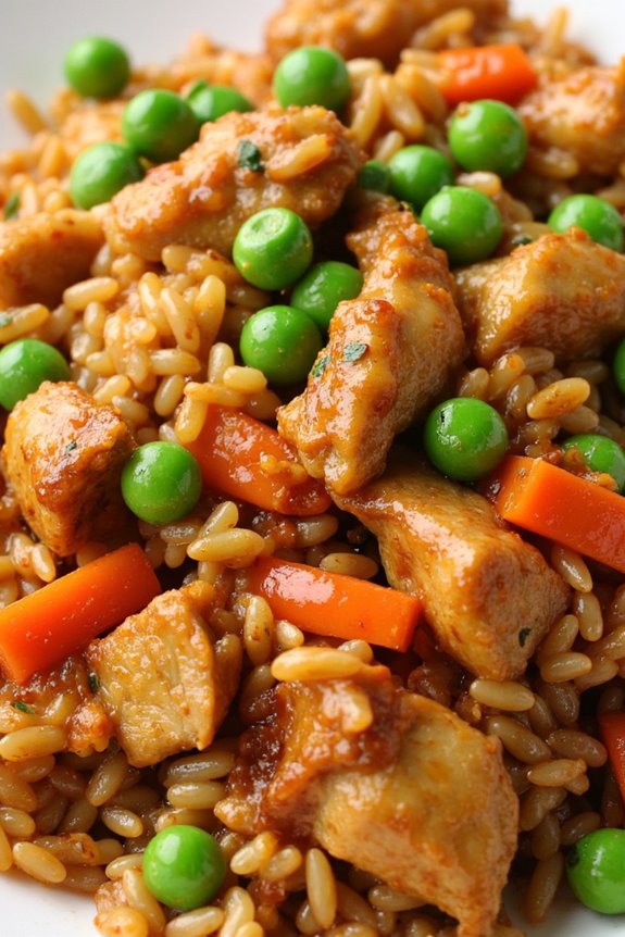 spicy garlic chicken fried rice