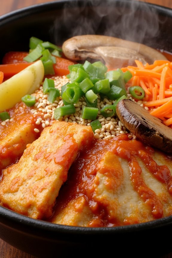 spicy kimchi rice cake bowl