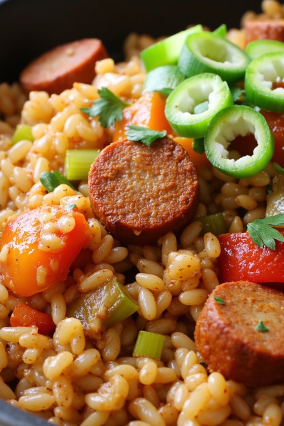 spicy sausage with flavorful rice